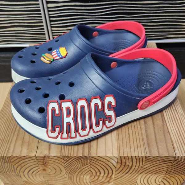 [BUNJANG] Crocs Crocband Logo Clog Navy & Red / 크록스 크록밴드 로고 클로그 (네이비 & 레드) 250~255