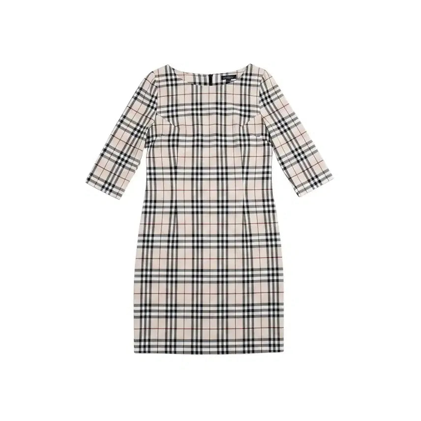[BUNJANG] Sararre Women's Round Neck Checkered Midi Dress / 여성S / 사라르 전체체크 라운드원피스BG 31-41