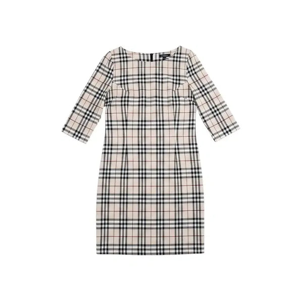 [BUNJANG] Sararre Women's Round Neck Checkered Midi Dress / 여성S / 사라르 전체체크 라운드원피스BG 31-41