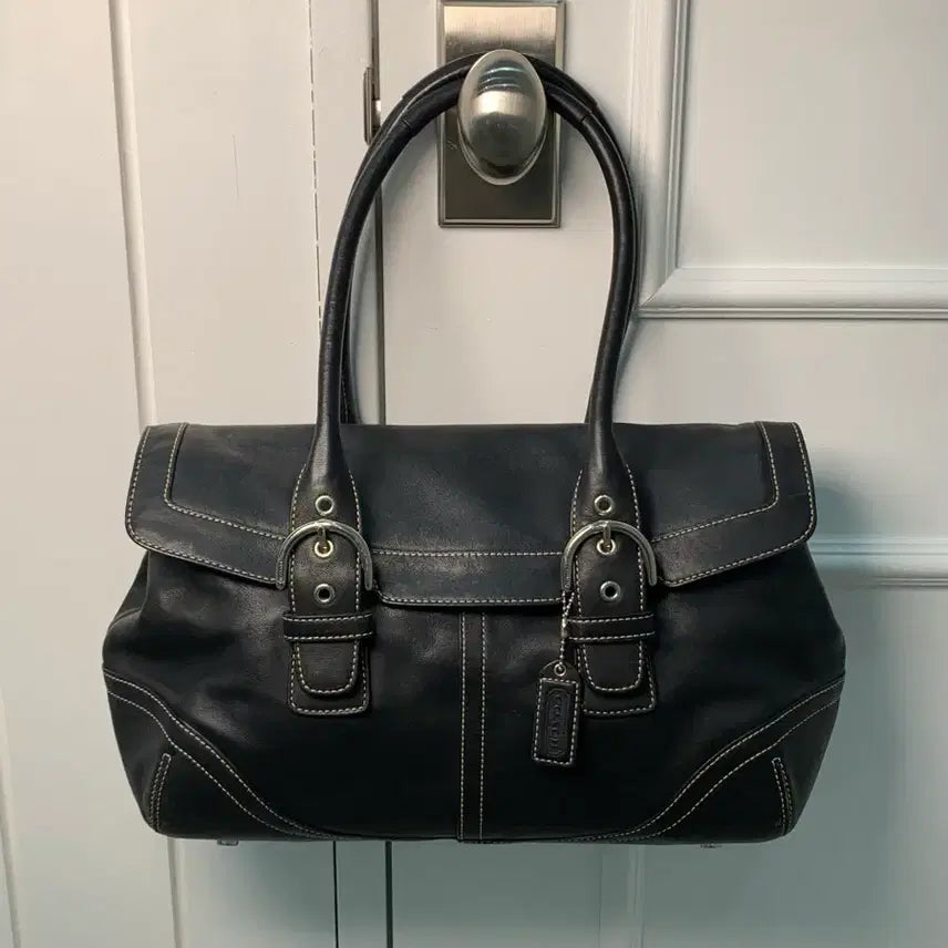 [BUNJANG] Coach Black Leather Shoulder Bag / 희귀 Coach 블랙 숄더백