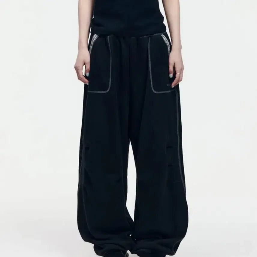 [BUNJANG] Arkham Knee Pin-Tuck Ethnic Sweatpants Black Size 1 / [아캄] Knee Pin-Tuck Ethnic Sweatpants