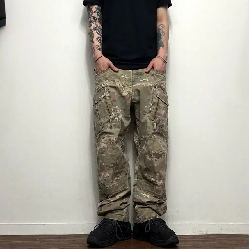 [BUNJANG] CQR Vintage Ripstop Military Cargo Pants Multicam Camo / CQR 미군 멀티캠 카모 빈티지 립스탑 밀리터리 팬츠