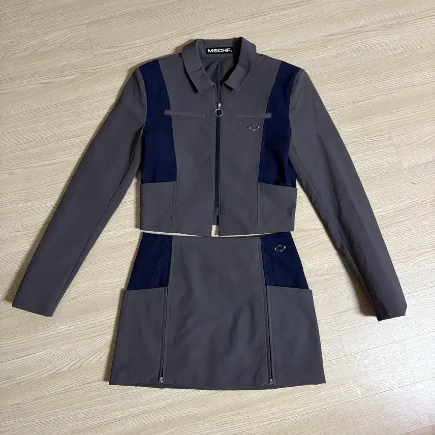 [BUNJANG] Mischief Uniform Setup Set Charcoal Jacket and Skirt (Size S) / 미스치프 유니폼 셋업 차콜 S 사이즈 자켓 스커트 치마