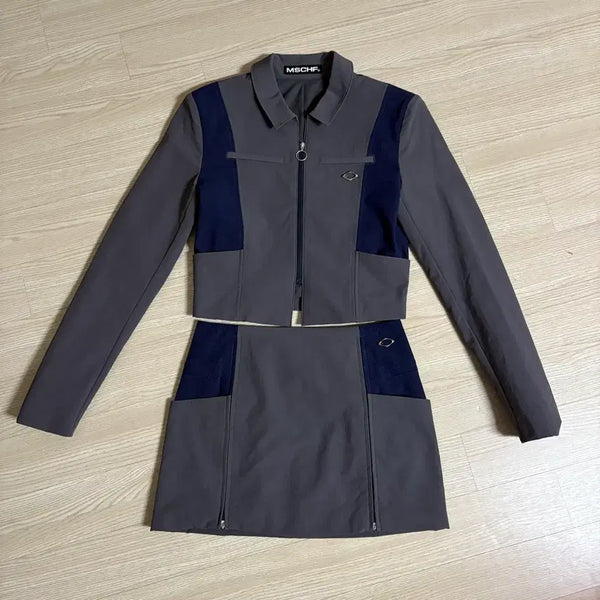 [BUNJANG] Mischief Uniform Setup Set Charcoal Jacket and Skirt (Size S) / 미스치프 유니폼 셋업 차콜 S 사이즈 자켓 스커트 치마