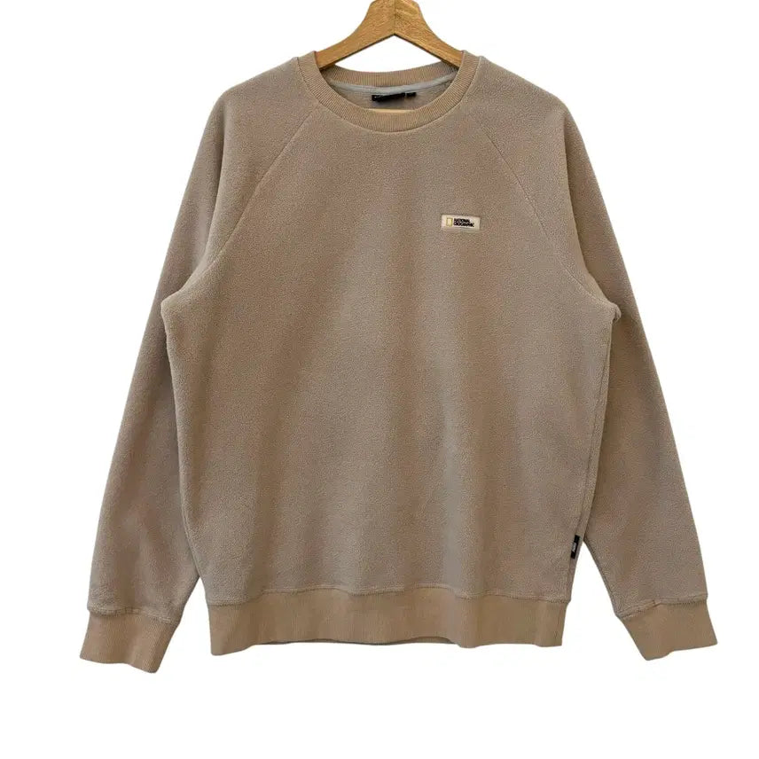 [BUNJANG] National Geographic Beige Fleece Sweatshirt M / 내셔널지오그래픽 플리스 맨투맨 베이지 M 정품