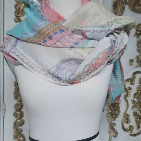 [BUNJANG] Pattern Silk Blend Scarf / 패턴 스카프 실크 혼방 스타일리쉬