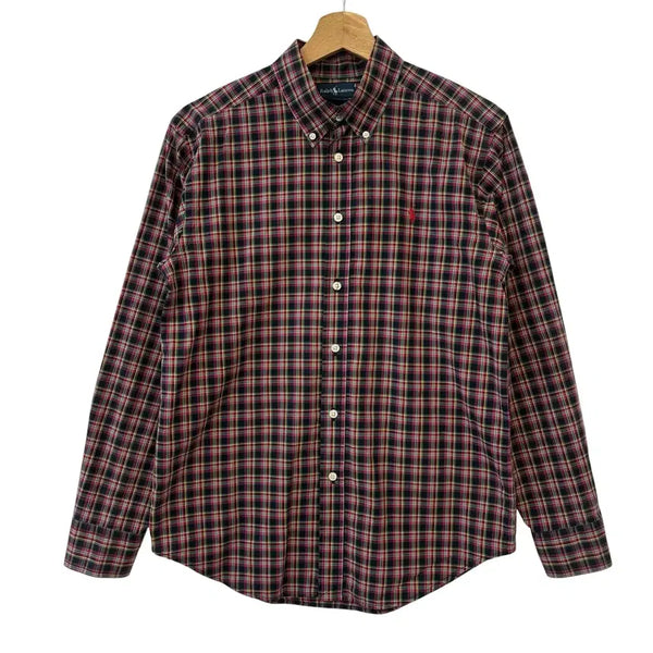 [BUNJANG] Polo Ralph Lauren Women's Button-Down Check Shirt L / 폴로 랄프로렌 우먼 버튼 다운 체크 셔츠 L 정품