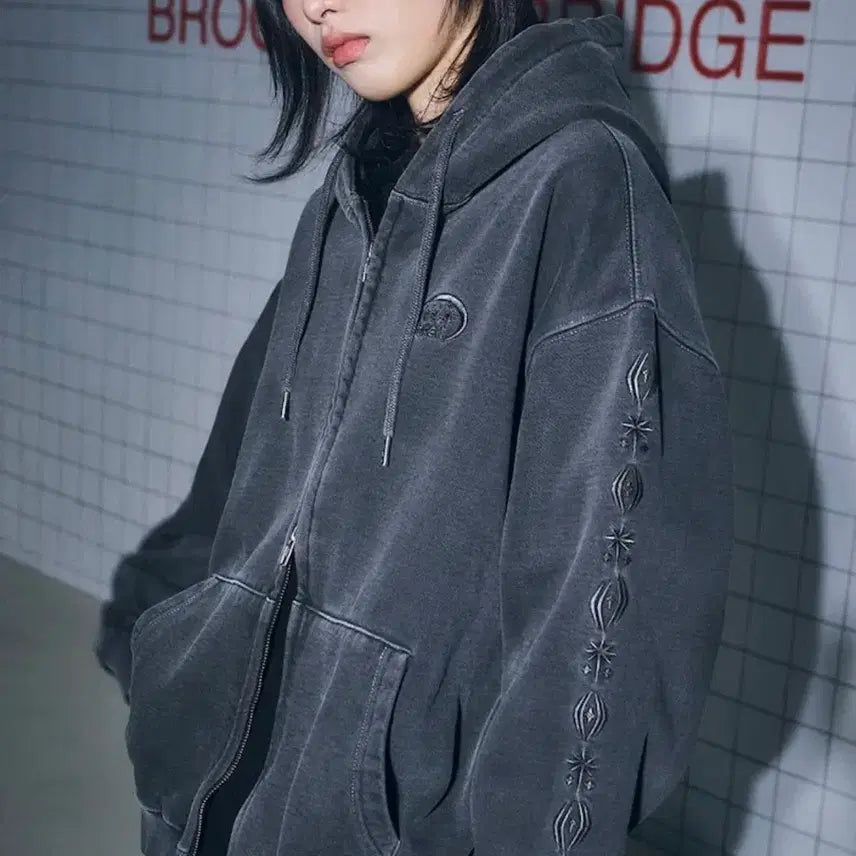 [BUNJANG] CPGN STUDIO Pigment Hooded Zip-Up M / CPGN STUDIO 피그먼트 후드집업 스모크 블랙 M