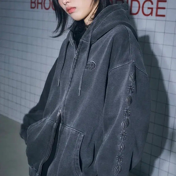 [BUNJANG] CPGN STUDIO Pigment Hooded Zip-Up M / CPGN STUDIO 피그먼트 후드집업 스모크 블랙 M