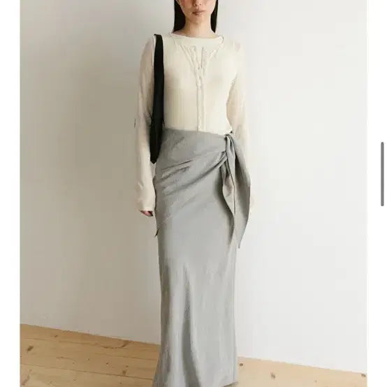 [BUNJANG] AND YOU Scarf Set Maxi Skirt (Gray) / 앤유 스카프 세트 맥시 스커트 (Gray)