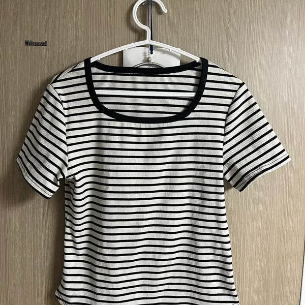 [BUNJANG] Ribbed Short-Sleeve T-Shirt / 골지 반팔티