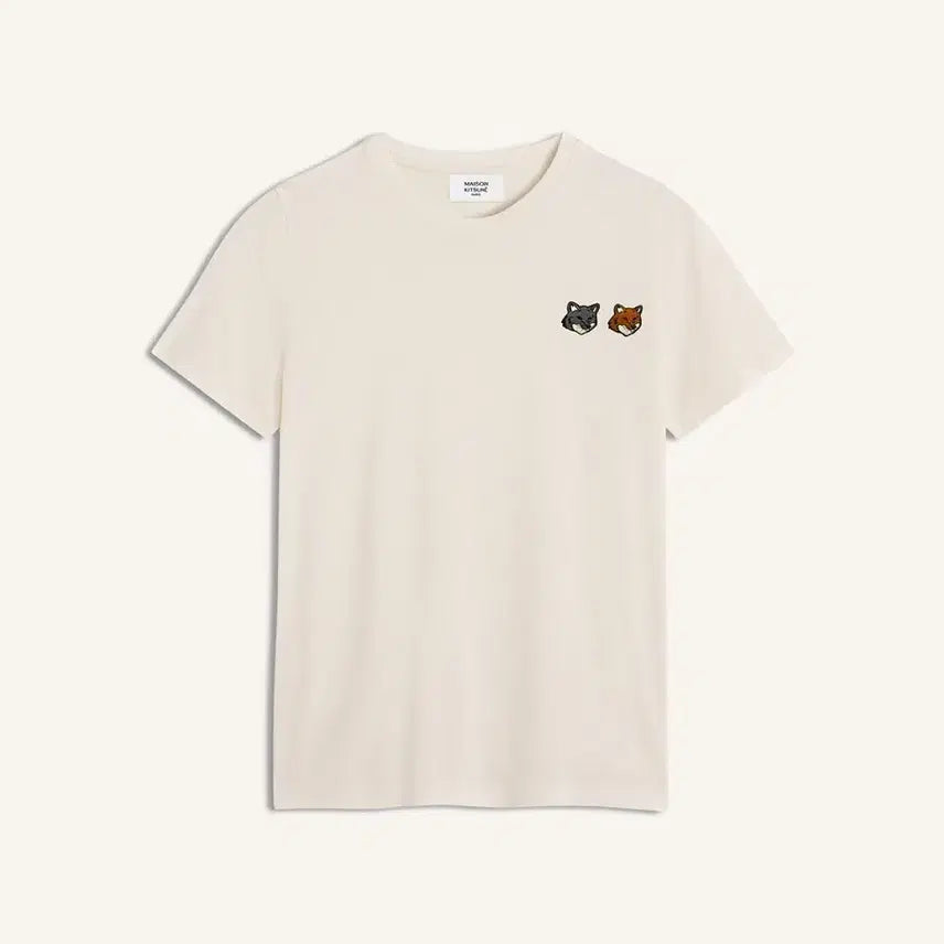 [BUNJANG] Maison Kitsuné Double Fox Head Short Sleeve T-Shirt Latte / 메종키츠네 더블폭스헤드 반팔 라떼