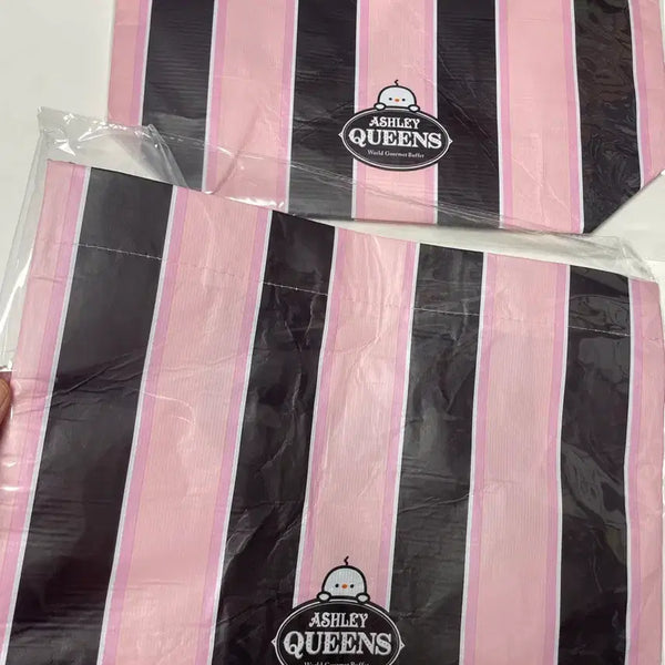 [BUNJANG] Ashley Queens Stripe Reusable Shopping Bag (Small) - Set of 2 / 애슐리퀸즈 스트라이프 장바구니 리유저블백 소 새제품 2개만원