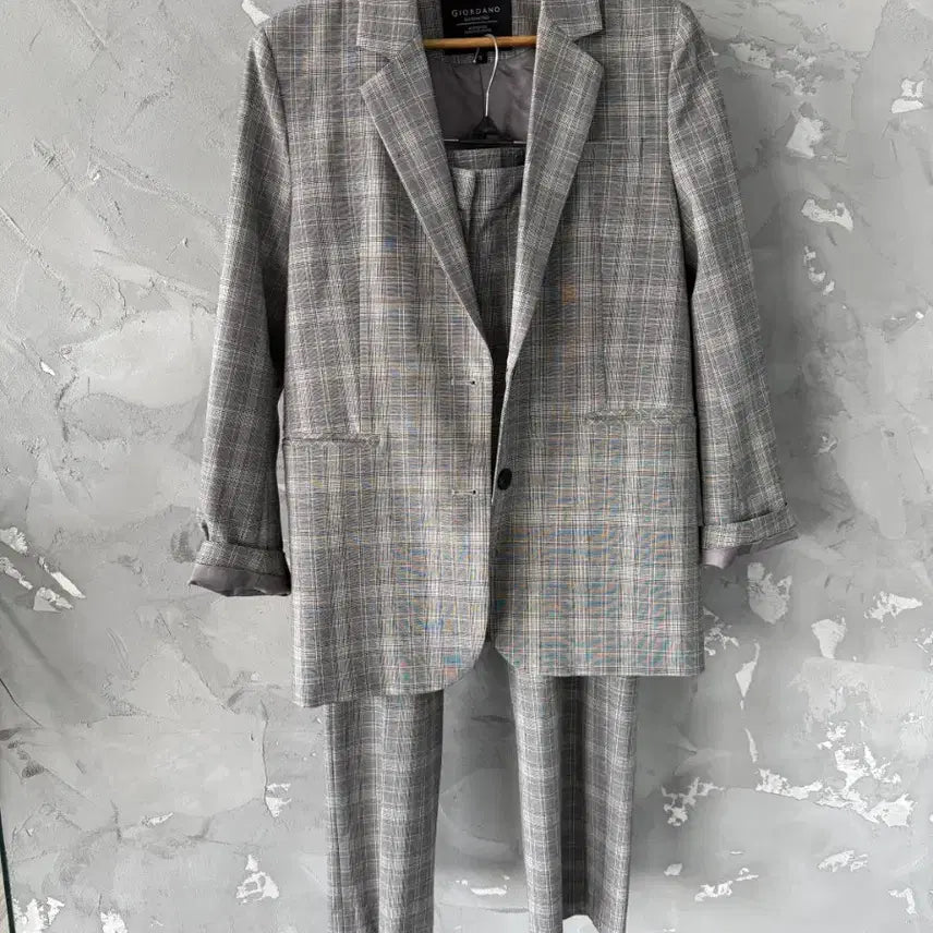 [BUNJANG] Giordano Women's Check Suit Set - Size S / 지오다노 체크 여성 정장 세트 S