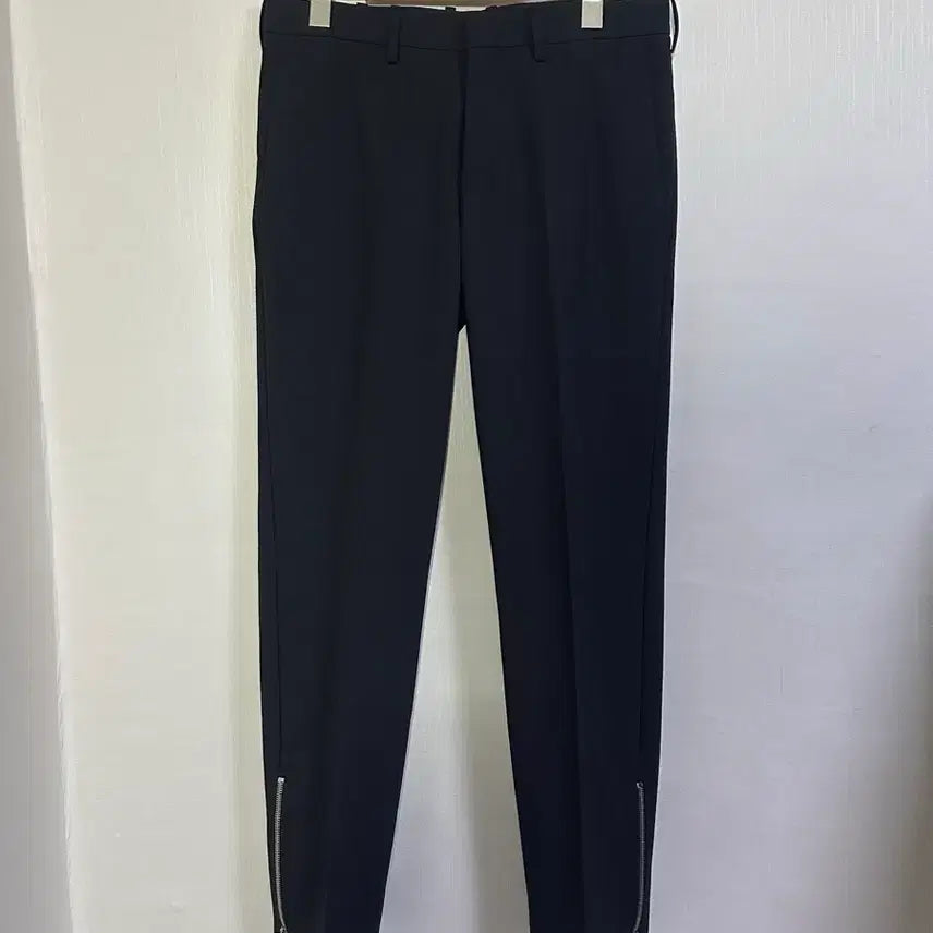 [BUNJANG] Neil Barrett Signature Zip-Up Hidden Button Slim Fit Trousers Black / 새상품급)닐바렛 시그니처집업 히든버튼 슬렉스46/블랙