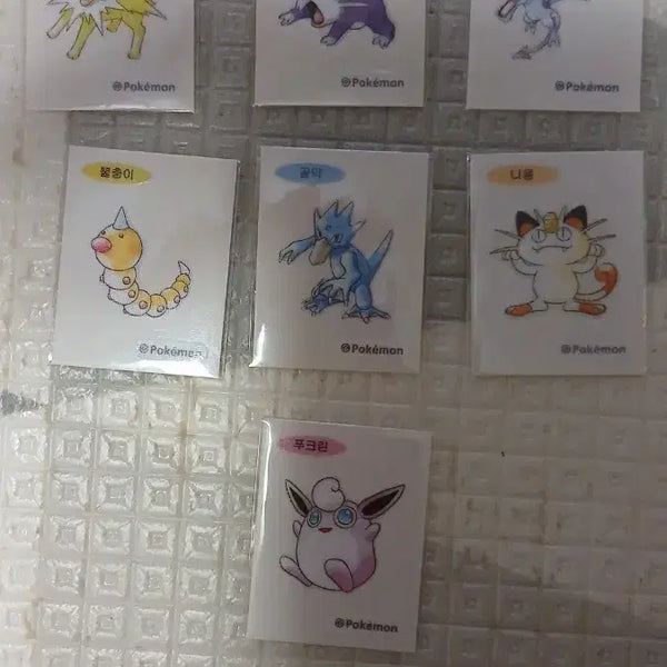 [BUNJANG] Pokemon Artwork Stickers 7 Types Bundle Set / 포켓몬 아트웍 띠부씰 7종 일괄