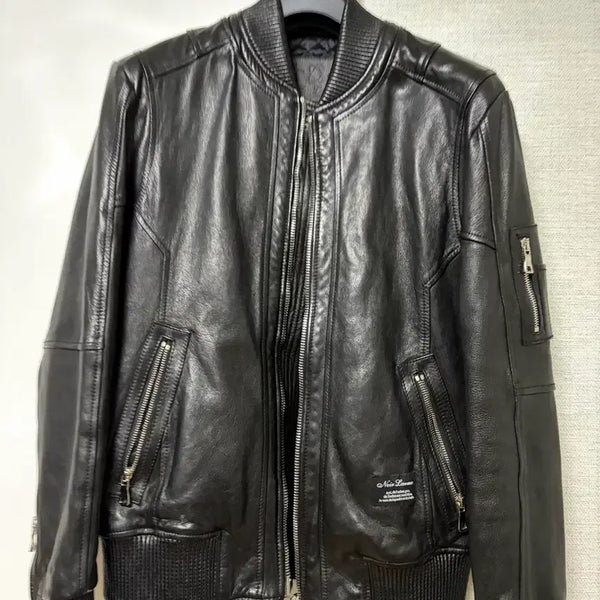 [BUNJANG] Noir Larmes Black Label Leather Jacket / 느와르 라르메스 블랙라벨 가죽자켓