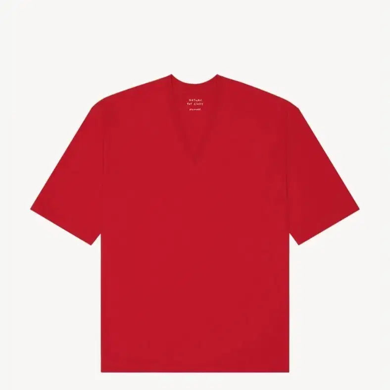 [BUNJANG] Eliot V-Neck Half-Sleeve T-Shirt Red / 문달 브이넥 반팔 티셔츠 Eliot V-Neck Half