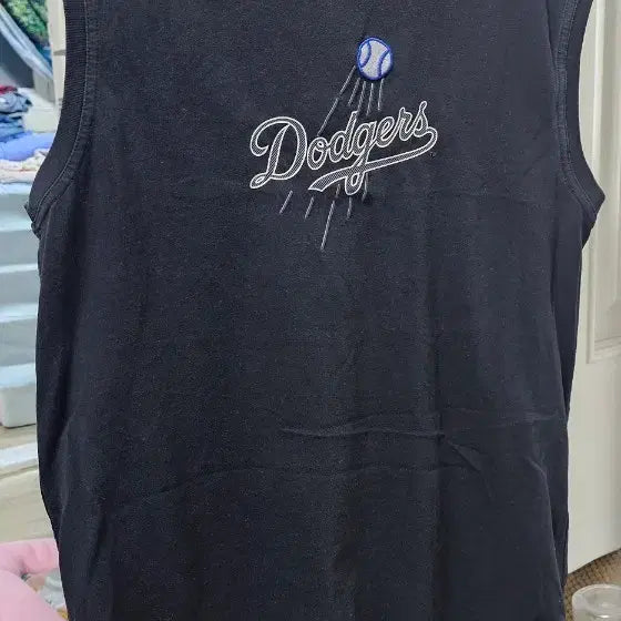 [BUNJANG] MLB LA Dodgers Black Sleeveless T-Shirt / MLB LA 다저스 검정색 민소매 티셔츠