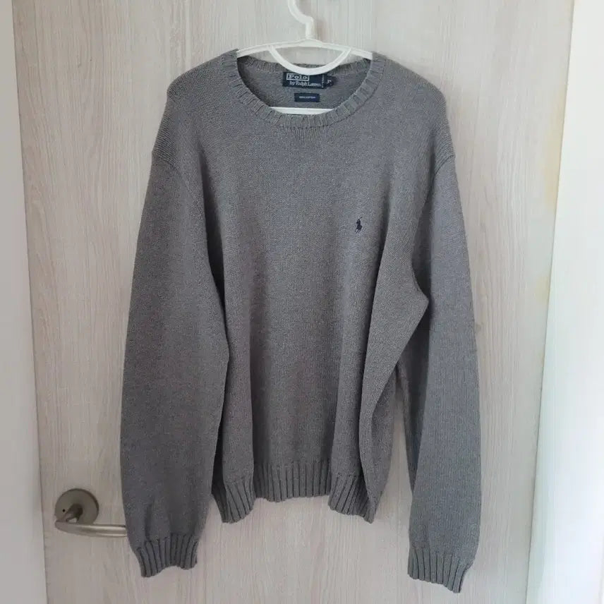 [BUNJANG] Polo Ralph Lauren Grey Knit Sweater XL / 폴로 랄프로렌 그레이 니트 스웨터
