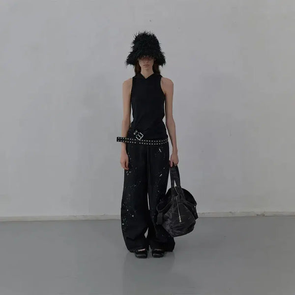 [BUNJANG] LCDC Hooded Sleeveless Top Black / 택포) LCDC 후디드 슬리브리스 탑 블랙