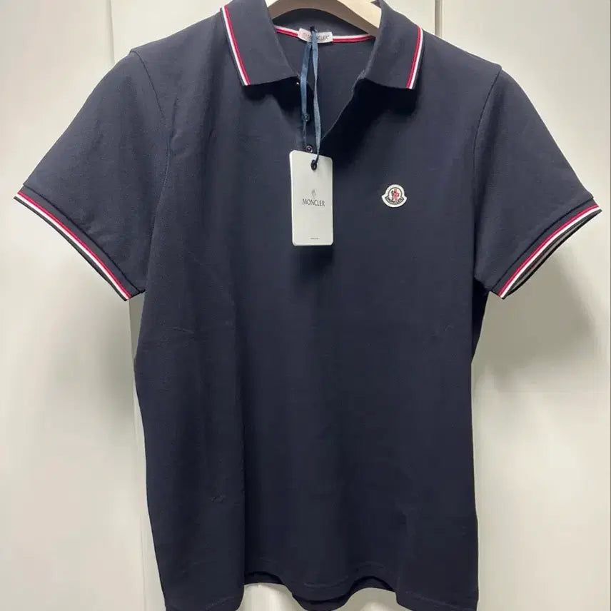[BUNJANG] Moncler Navy Dark Blue Collar Short Sleeve T-Shirt / 몽클레어 네이비 다클블루 카라 반팔티