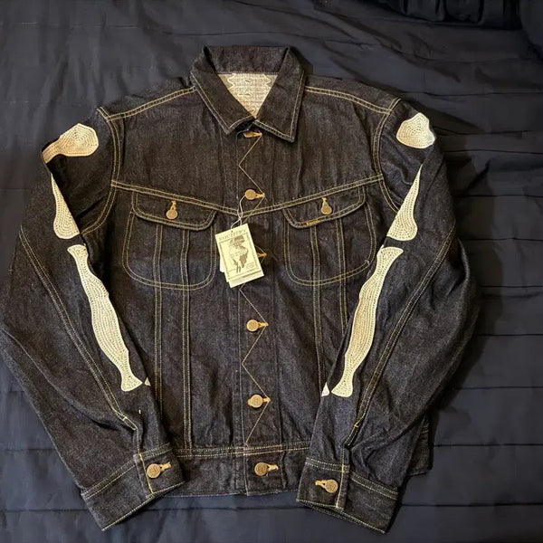 [BUNJANG] Kapital 11.5oz Denim Mexican Tuxedo Westerner Bone Jacket Indigo Size 44 / [44] 캐피탈 11.5온즈 데님 멕시칸 턱시도 웨스터너 본 자켓
