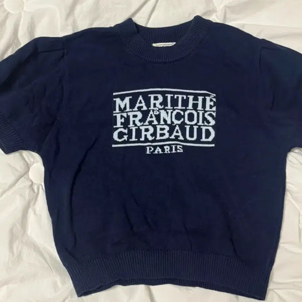 [BUNJANG] Marithe François Girbaud Classic Logo Half Knit Navy / 마리떼 클래식 로고 하프 니트 네이비