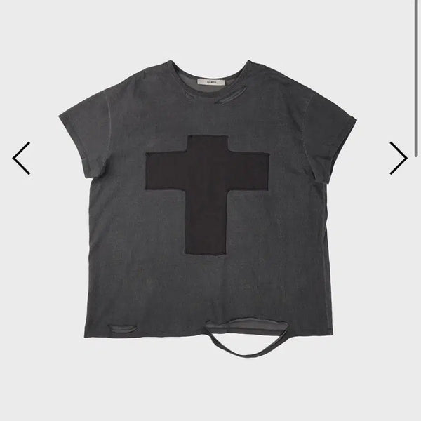 [BUNJANG] DEAR D DAMAGE T-Shirt Short Sleeve (Charcoal) / 데어드 데미지 티셔츠 반팔 (차콜)