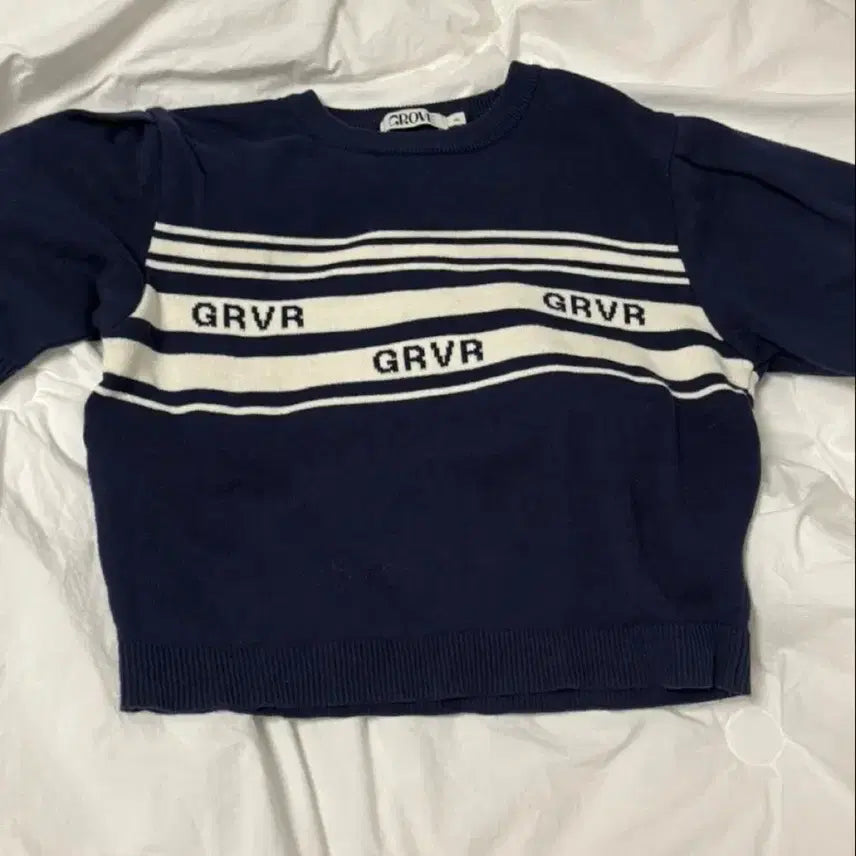 [BUNJANG] GRVR "Grove" Navy Short-Sleeve Knit / 그로브 GRVR 반팔 니트 네이비