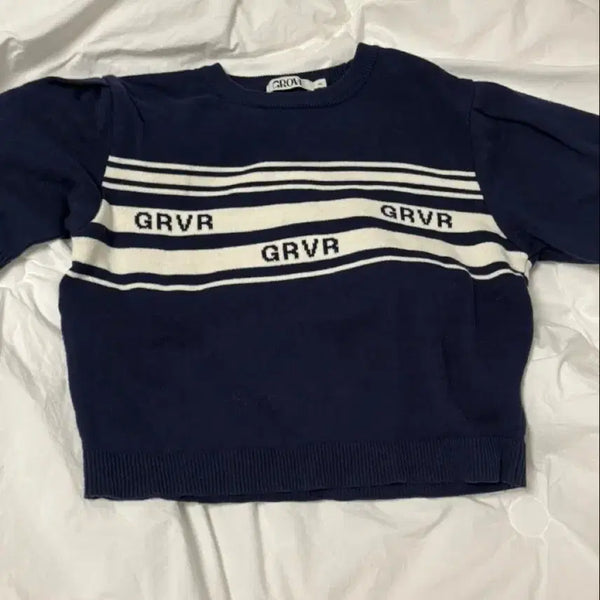 [BUNJANG] GRVR "Grove" Navy Short-Sleeve Knit / 그로브 GRVR 반팔 니트 네이비