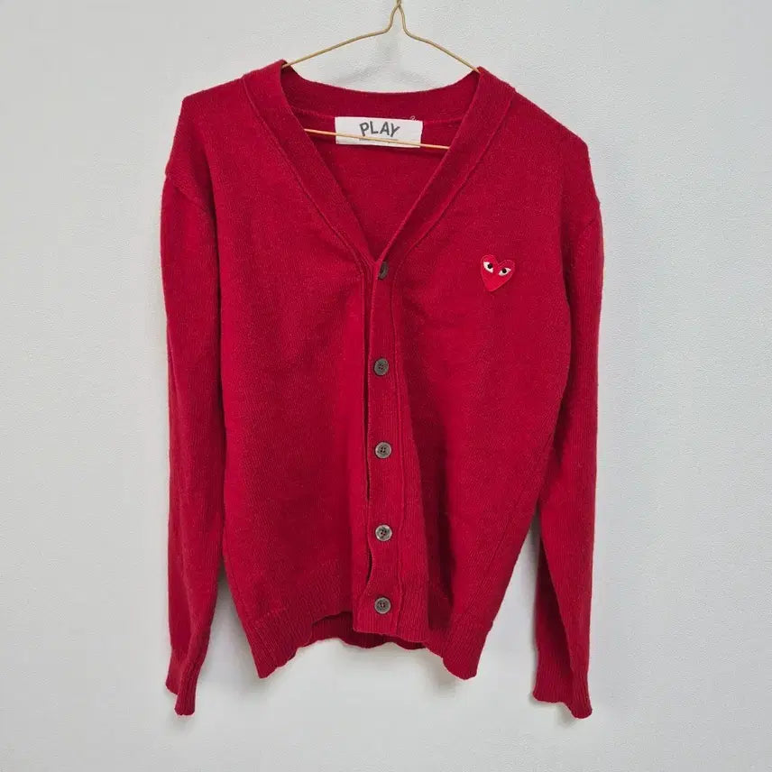 [BUNJANG] Comme des Garçons Play Red Cardigan / 꼼데가르송 플레이 레드 가디건