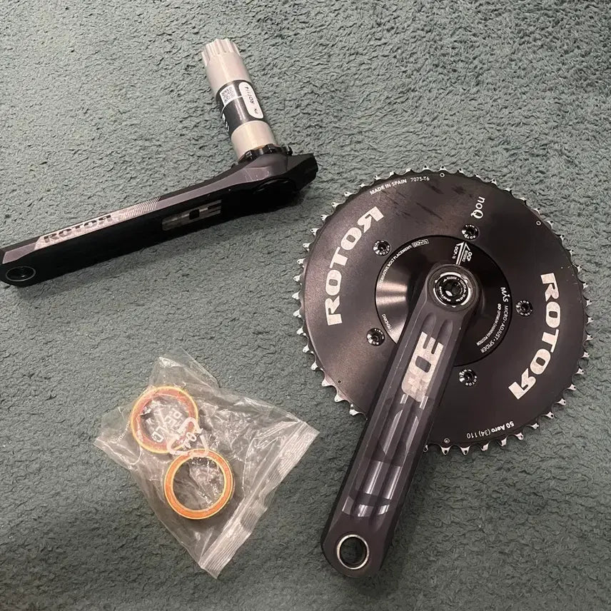 [BUNJANG] Rotor 3D+ Power Meter 50-34T Aero Crankset with OCP Mount / 로터 3d+ 파워미터 50-34 에어로 크랭크 + 오시메트릭 체인링