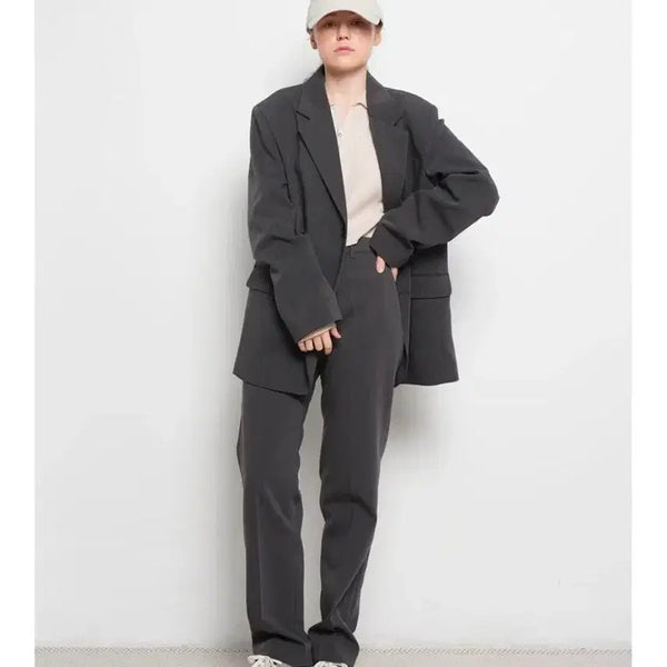 [BUNJANG] The Avon Unisex Oversized Setup Slacks Charcoal / 더에이본 유니섹스 오버핏 셋업 슬렉스 차콜