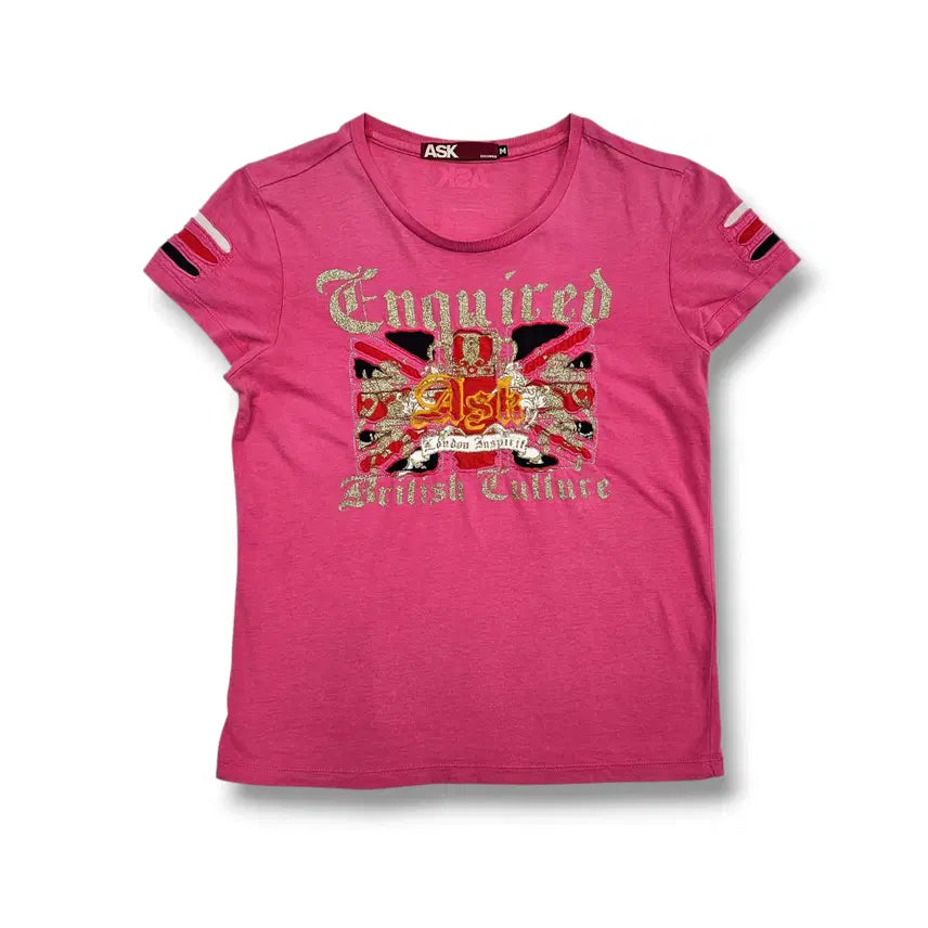 [BUNJANG] ASK Pink Short Sleeve T-Shirt / 에스크 핑크 반팔 티셔츠
