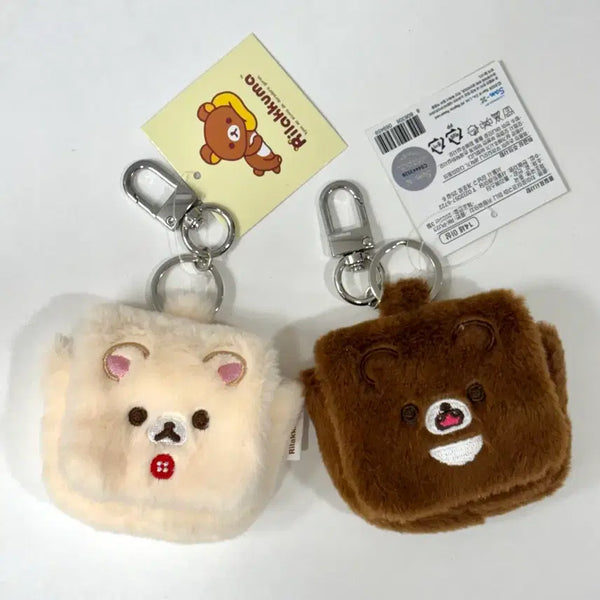 [BUNJANG] Rilakkuma Korilakkuma Kogumato Fluffy Airpods Pouch Mini Pouch Keychain / 정품 코리락쿠마 코구마 복슬복슬 에어팟 파우치 미니 파우치 키링