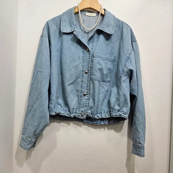 [BUNJANG] Co&Co Denim Cropped Shirt Jacket (Free Size) / 코앤코(co&co) 데님 크롭 셔츠 자켓 free