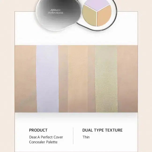 [BUNJANG] Dear.A Perfect Cover Concealer Palette C03 Sealed with Finger Puff / 미개봉) 디어에이 퍼펙트 커버 컨실러 팔레트 C03 + 핑거퍼프