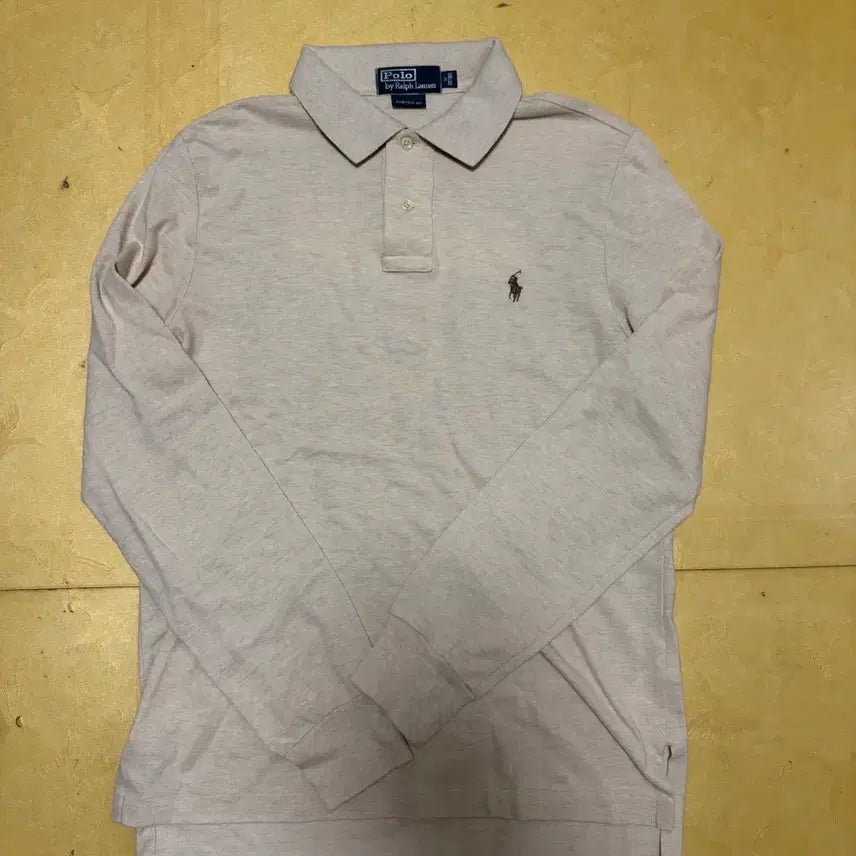 [BUNJANG] Polo Ralph Lauren Premium Fabric Long Sleeve T-Shirt Ivory M (100) / 폴로 랄프로렌 고급 원단 롱슬리브 아이보리 PK 긴팔 티셔츠 M 100