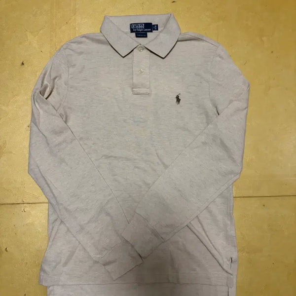 [BUNJANG] Polo Ralph Lauren Premium Fabric Long Sleeve T-Shirt Ivory M (100) / 폴로 랄프로렌 고급 원단 롱슬리브 아이보리 PK 긴팔 티셔츠 M 100