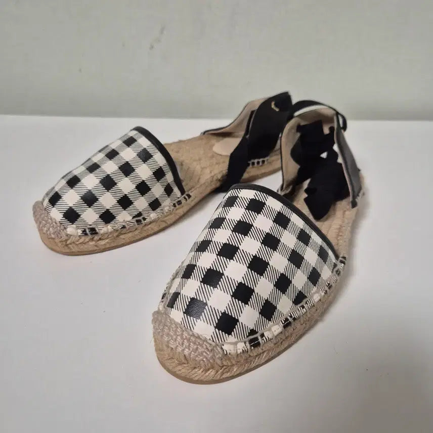 [BUNJANG] Club Monaco Checked Espadrille Sandals / 클럽모나코 체크 샌들 37 1/2