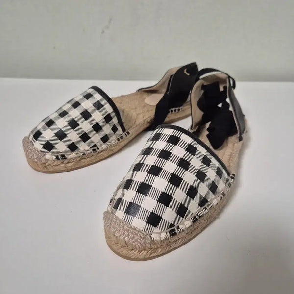 [BUNJANG] Club Monaco Checked Espadrille Sandals / 클럽모나코 체크 샌들 37 1/2
