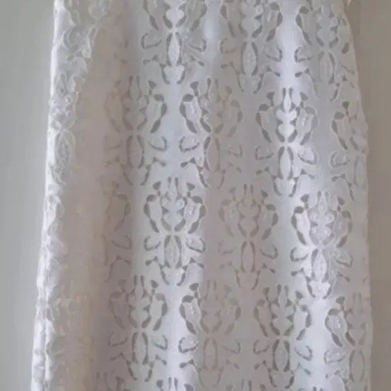 [BUNJANG] N21 Lace White Silk Midi Dress / N21 레이스 화이트 실크원피스