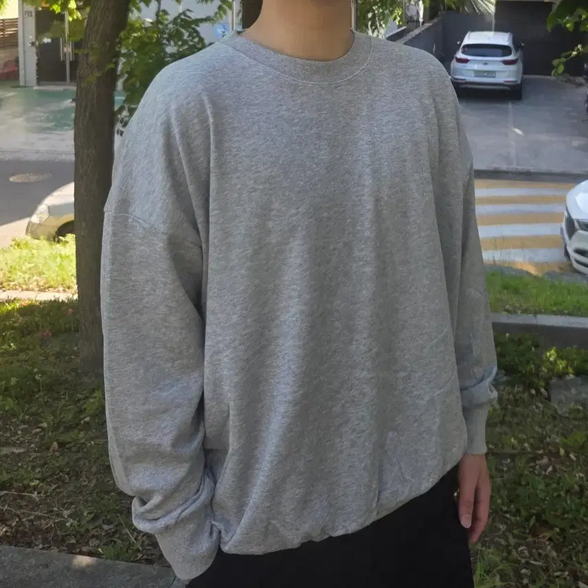 [BUNJANG] Gray Oversized Sweatshirt T-Shirt / 회색 맨투맨 티셔츠 오버핏