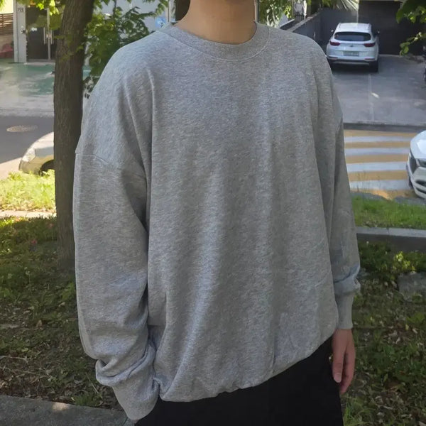 [BUNJANG] Gray Oversized Sweatshirt T-Shirt / 회색 맨투맨 티셔츠 오버핏