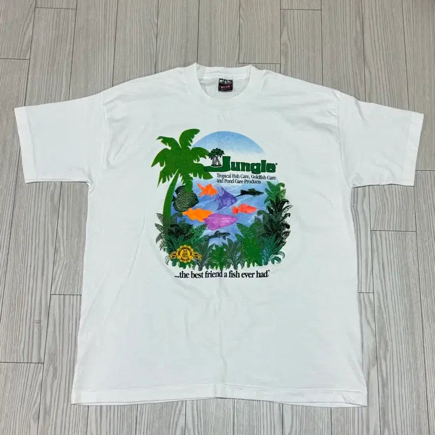 [BUNJANG] Vintage Palm Tree Jungle Graphic T-Shirt XL / 빈티지 야자수 정글 반팔xl 상태a