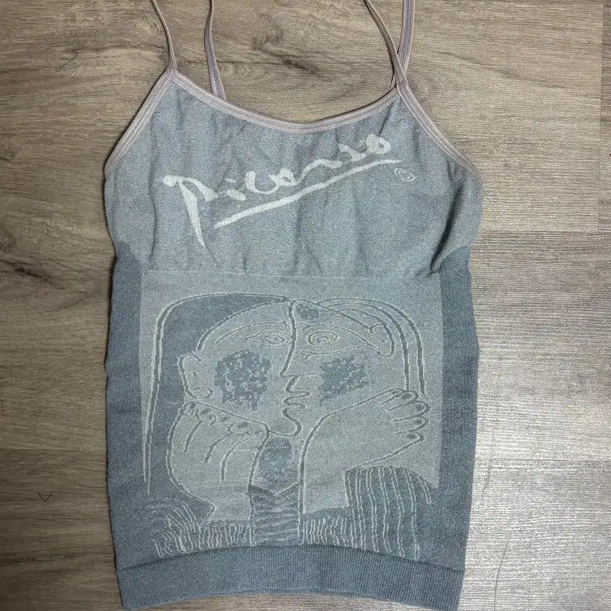 [BUNJANG] Picasso Pink Grey Vintage Knit Tank Top / 빈티지 피카소 핑크그레이 니트나시