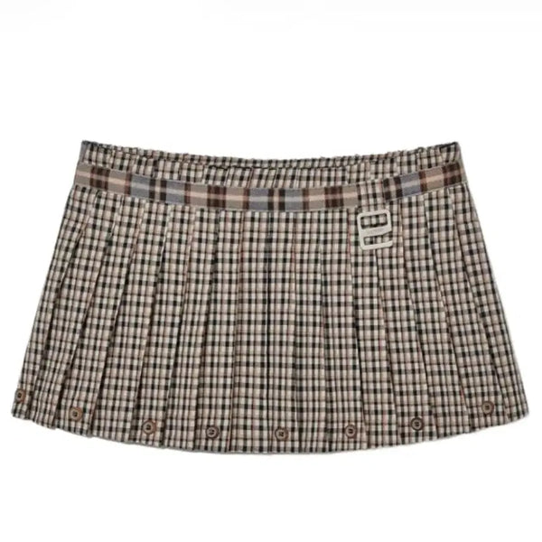 [BUNJANG] Glowny Russell Plaid Mini Skirt Brown XS / [새상품] 글로니 러셀 미니 스커트 브라운 xs