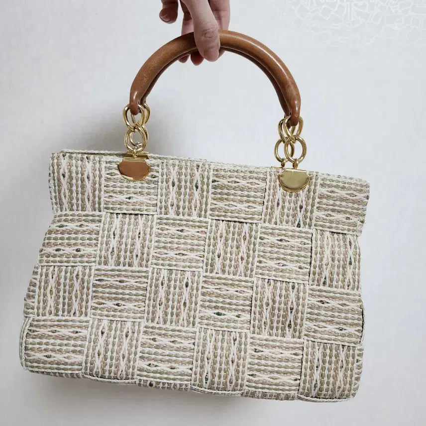 [BUNJANG] Soave Valeria 80s Italian Leather Tote Bag / 이탈리아 soave valeria 80s 빈티지 핸드백 가방 토트백 여름