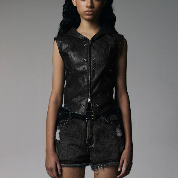 [BUNJANG] Not For Nought Leather Vest / 낫포너드 레더 베스트 품절상품